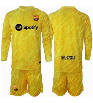 Barcelona Goalkeeper Replica Home Stadium Kit for Kids 2024-25 Long Sleeve (+ pants)